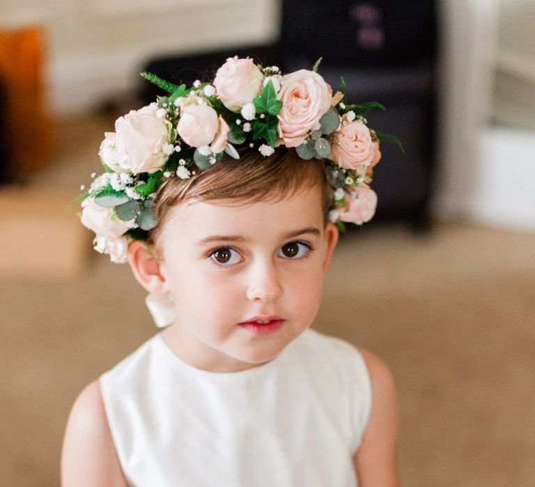 Flower girl in flower crown