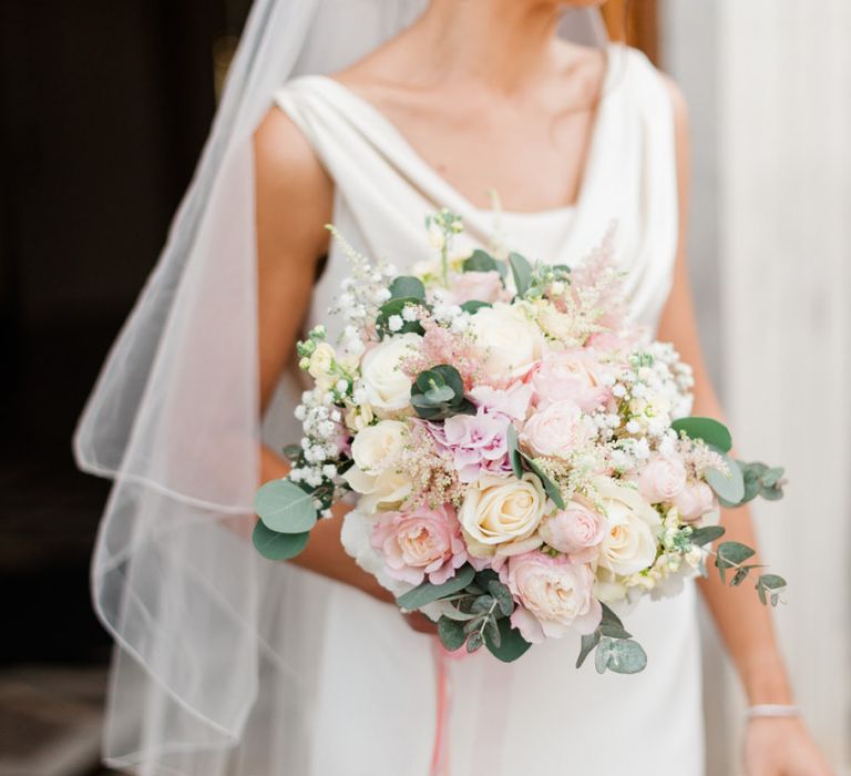 Blush flower wedding bouquet for bride