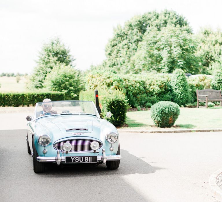 Vintage wedding car for Four Seasons Hampshire wedding