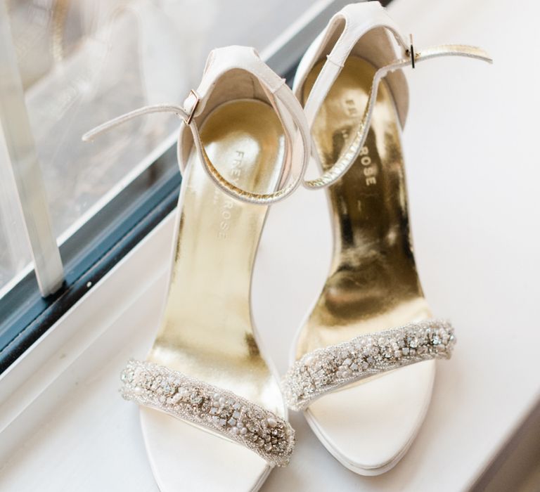 Embellished wedding shoes for Four Seasons Hampshire wedding