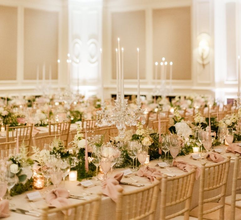 Beautiful wedding breakfast set up at Four Seasons Hampshire