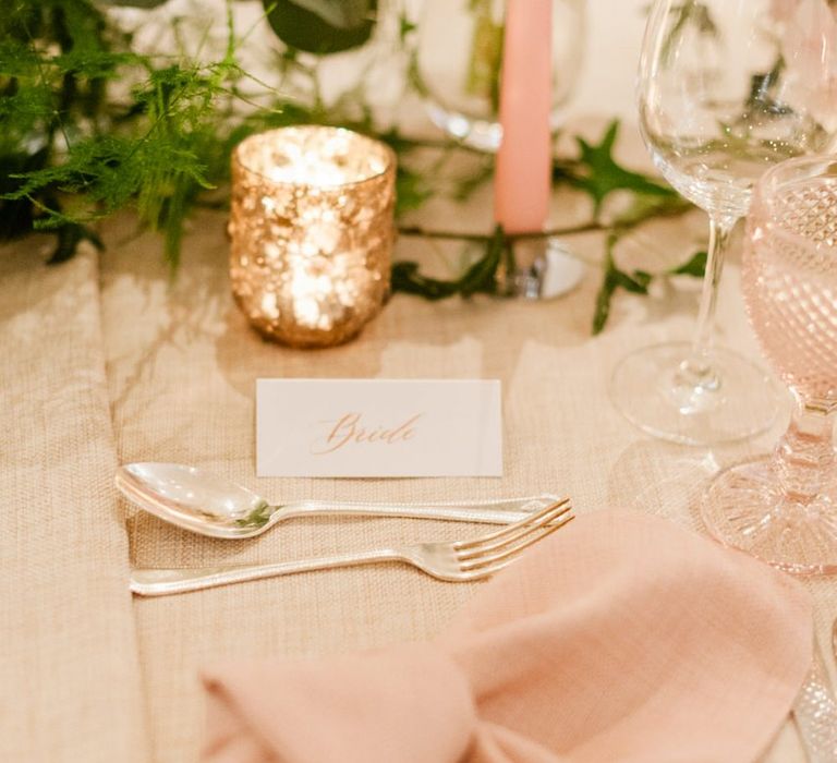 Pink wedding table decor at Four Seasons Hampshire