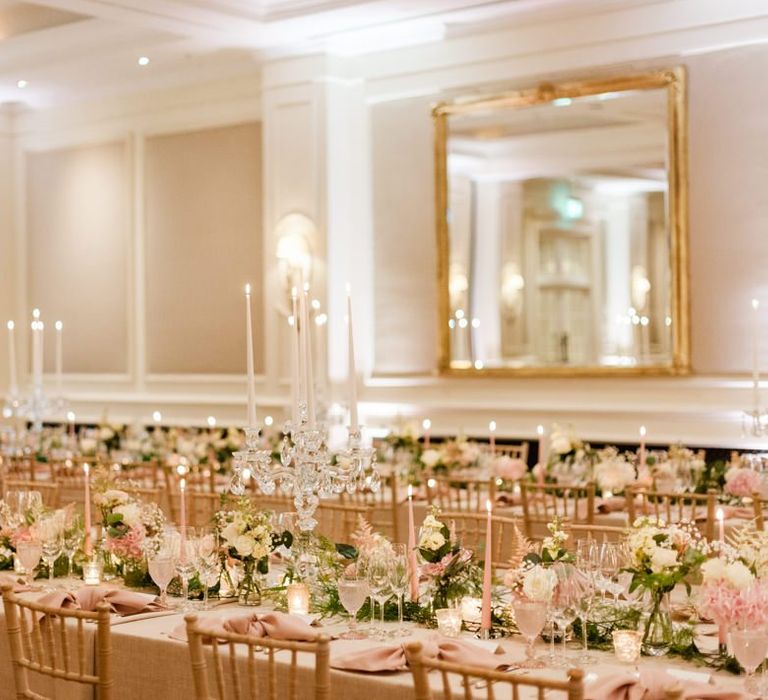 Wedding table set up at Four Seasons Hampshire