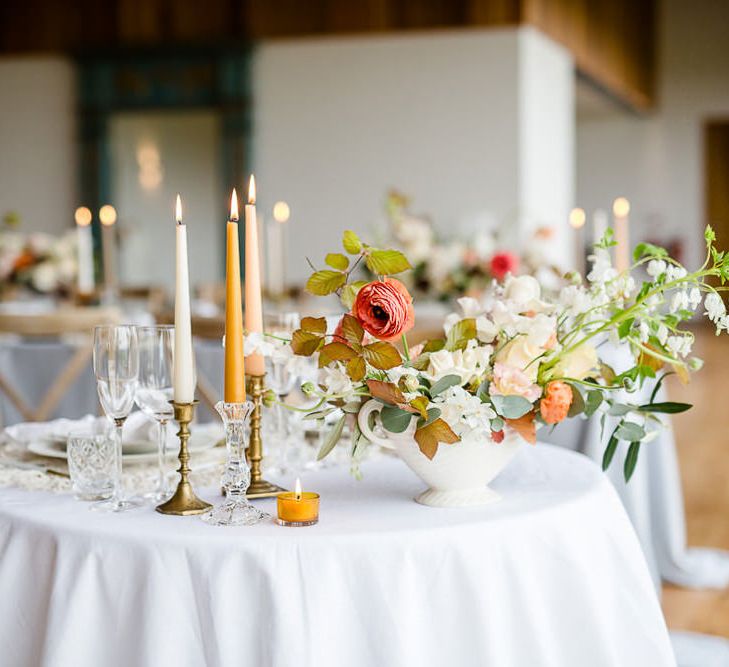 Sweetheart Table For Wedding // Environmentally Conscious Wedding Venue Casterley Barn In Wiltshire Organic Working Farm Stylish Barn Wedding Venue Images Lydia Stamps