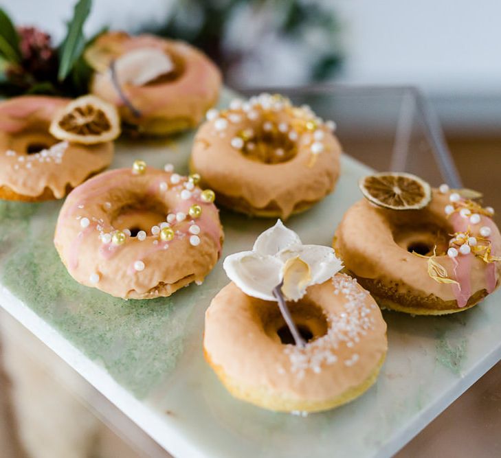 Wedding Dessert Table // Environmentally Conscious Wedding Venue Casterley Barn In Wiltshire Organic Working Farm Stylish Barn Wedding Venue Images Lydia Stamps