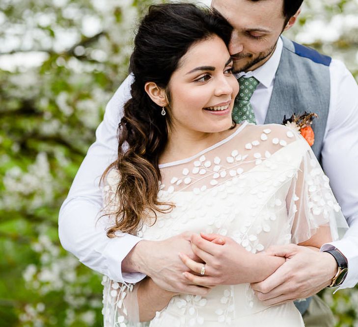 Tara Bradley Birt Bridal Wear // Environmentally Conscious Wedding Venue Casterley Barn In Wiltshire Organic Working Farm Stylish Barn Wedding Venue Images Lydia Stamps