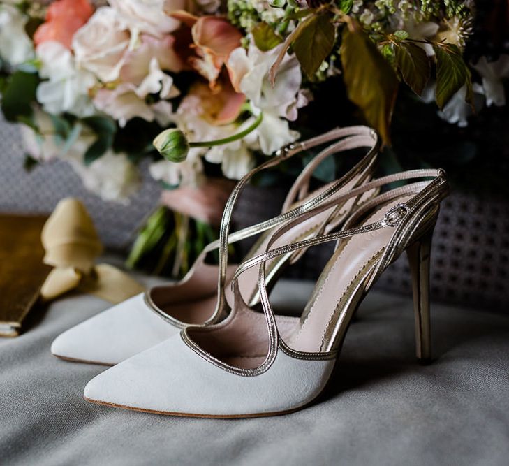 Emmy London Wedding Shoes // Environmentally Conscious Wedding Venue Casterley Barn In Wiltshire Organic Working Farm Stylish Barn Wedding Venue Images Lydia Stamps