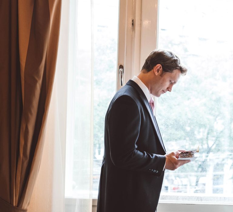 Groom on Wedding Morning in Traditional Morning Suit