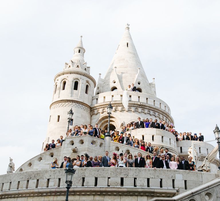 Wedding Guests Gathered on Fisherman's Bastion's Terrace