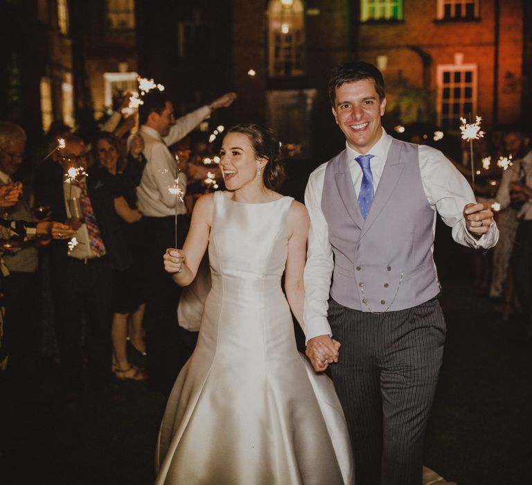 Sparkler Exit at  Shropshire wedding venue, Iscoyd Park