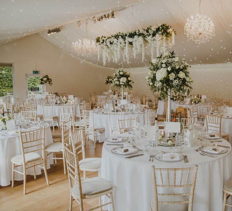 Marquee wedding reception at Shropshire wedding venue, Iscoyd Park