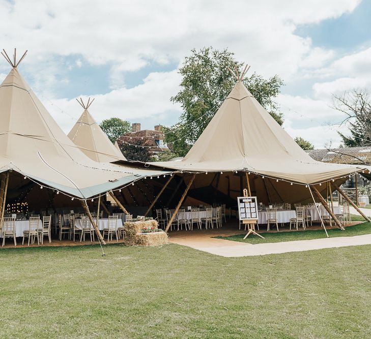 Wedding Tipi in family garden