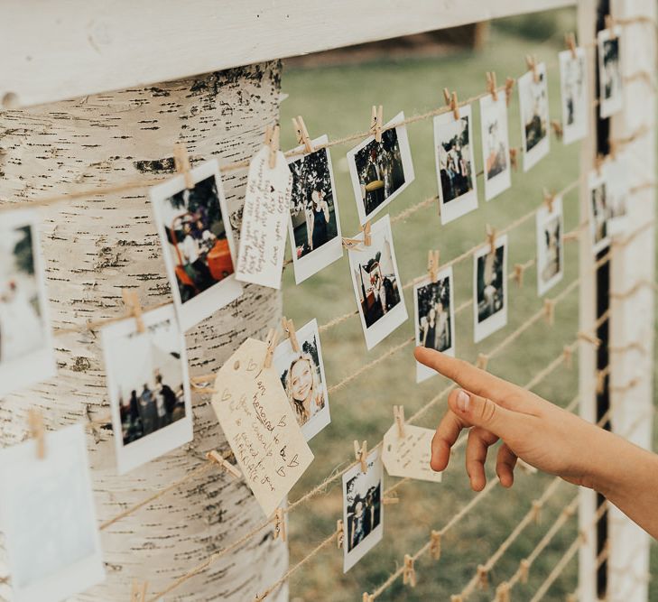 Photo guest book hanging