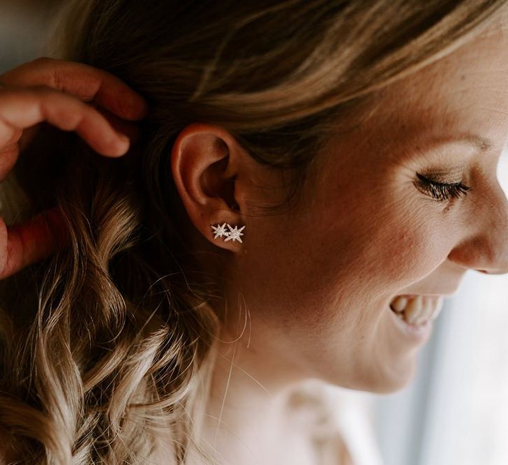 Bridal star earrings