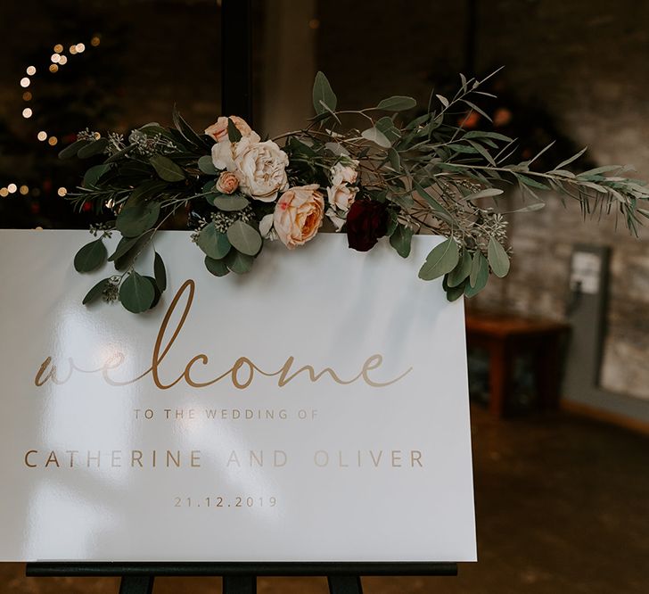 Welcome wedding sign and unplugged wedding sign