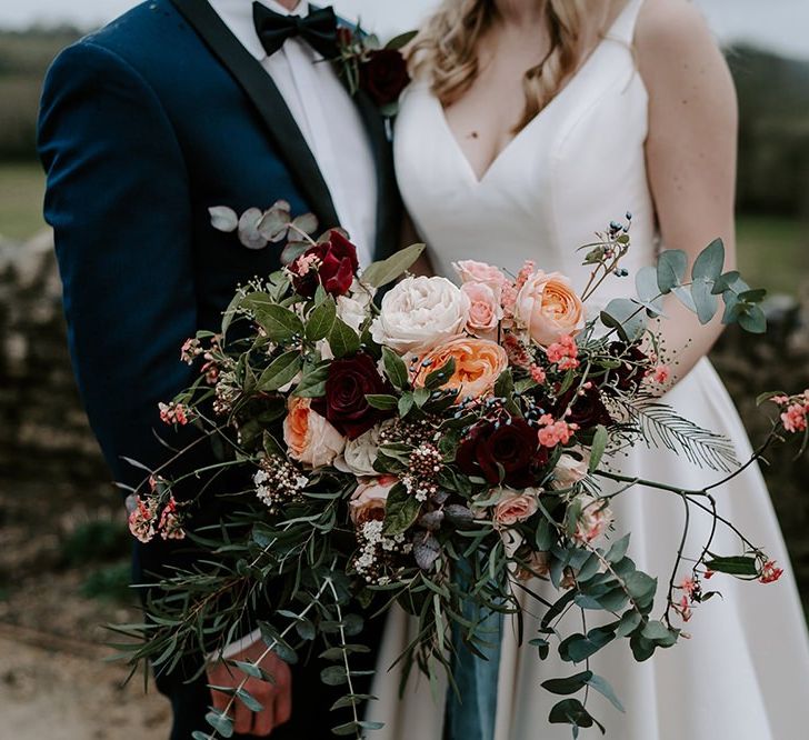 Large seasonal wedding bouquet for Winter wedding