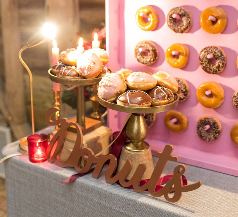 Pink Doughnut Wall with Gold Donut Sign