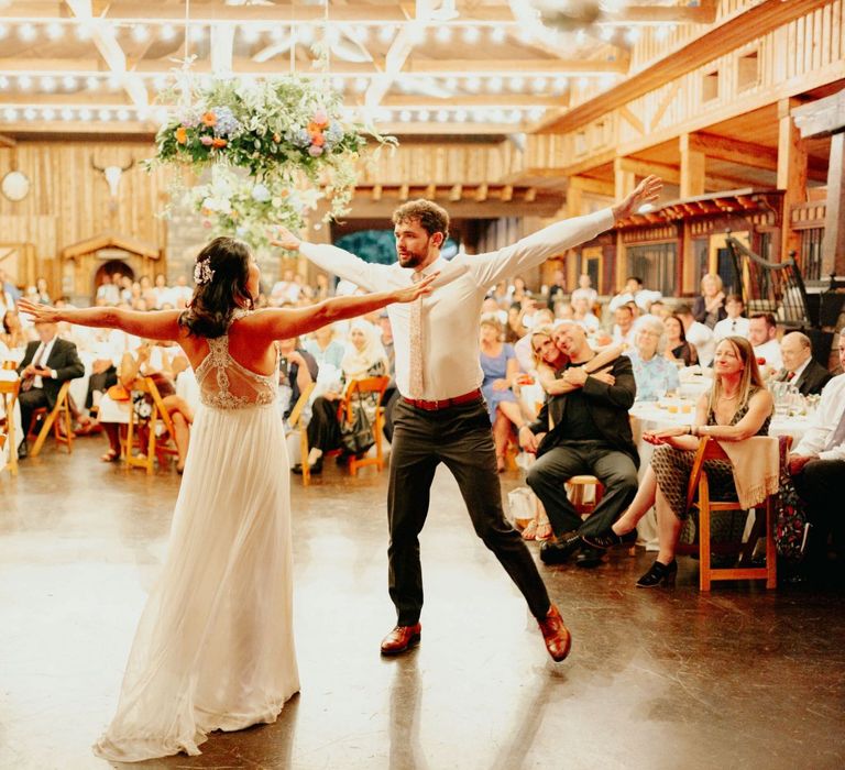 Bride and groom choreographed first dance