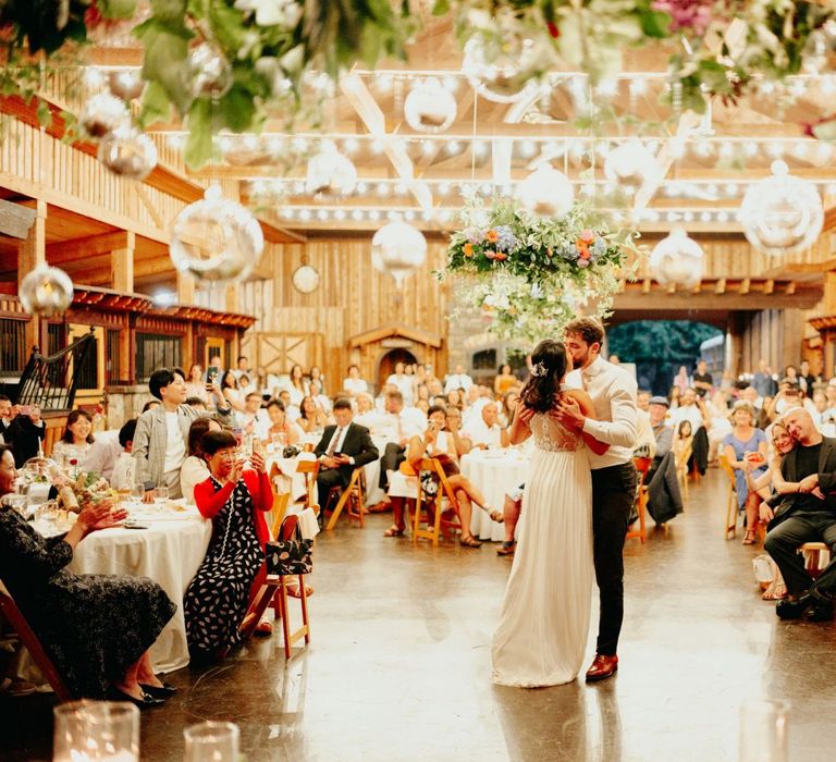 Bride and groom first dance at Mystique Ranch, USA