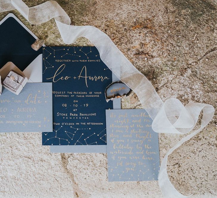 celestial wedding stationery suite