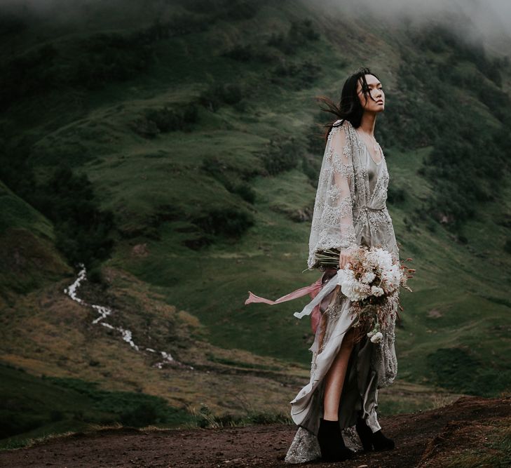 Embellished 'Astraea'  Ritual by Brooke Tyson Bridal Gown | Celestial Vale Scottish Highlands Inspiraiton | Heavenly Blooms | Bonnie Jenkins Photography