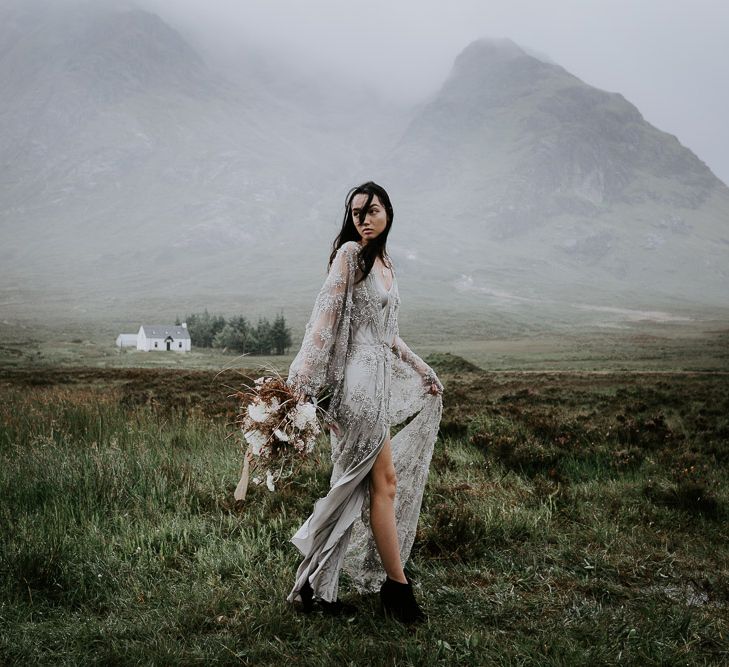 Embellished 'Astraea'  Ritual by Brooke Tyson Bridal Gown | Celestial Vale Scottish Highlands Inspiraiton | Heavenly Blooms | Bonnie Jenkins Photography