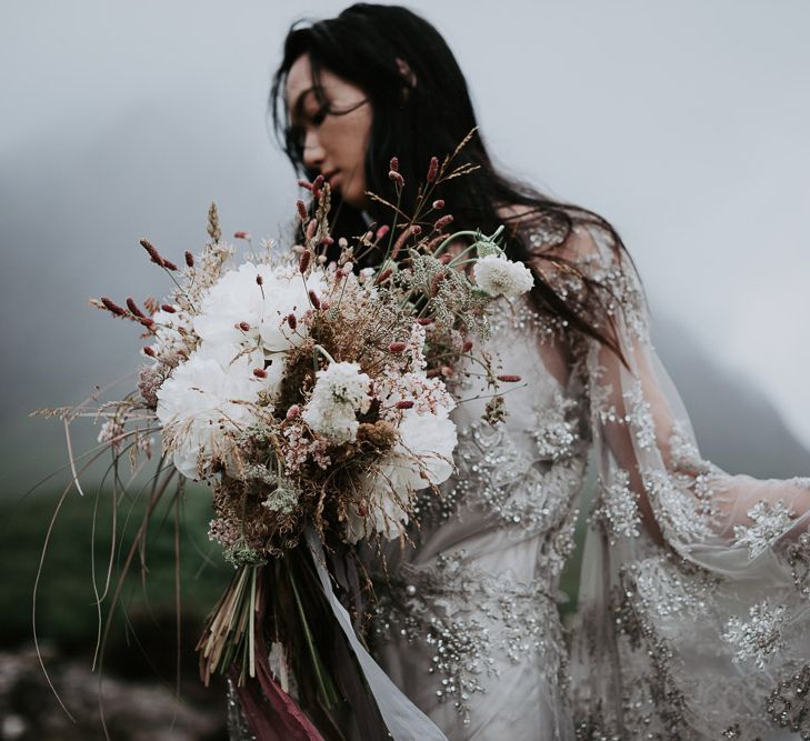 Embellished 'Astraea'  Ritual by Brooke Tyson Bridal Gown | Celestial Vale Scottish Highlands Inspiraiton | Heavenly Blooms | Bonnie Jenkins Photography