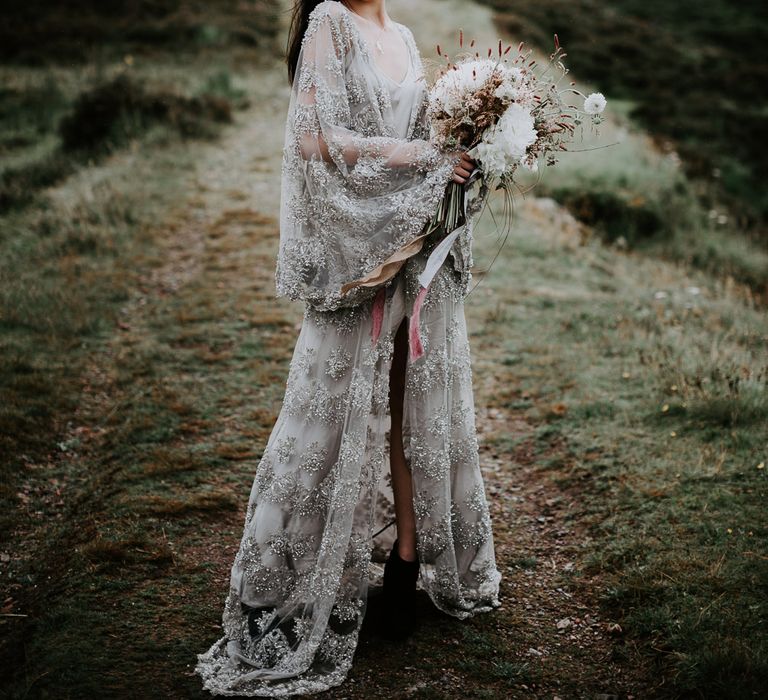 Embellished 'Astraea'  Ritual by Brooke Tyson Bridal Gown | Celestial Vale Scottish Highlands Inspiraiton | Heavenly Blooms | Bonnie Jenkins Photography