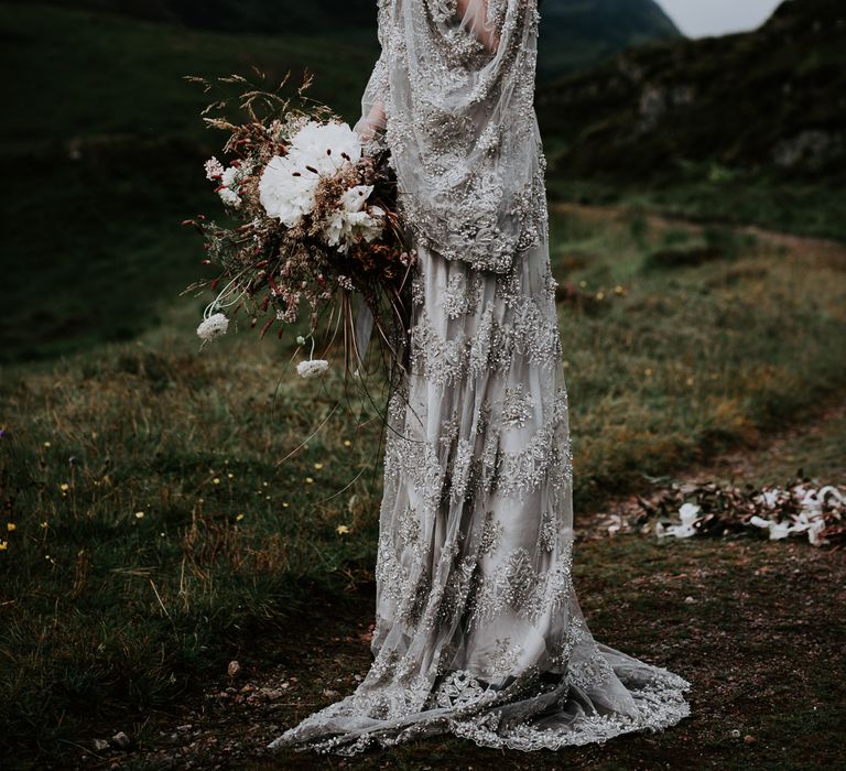 Embellished 'Astraea'  Ritual by Brooke Tyson Bridal Gown | Celestial Vale Scottish Highlands Inspiraiton | Heavenly Blooms | Bonnie Jenkins Photography