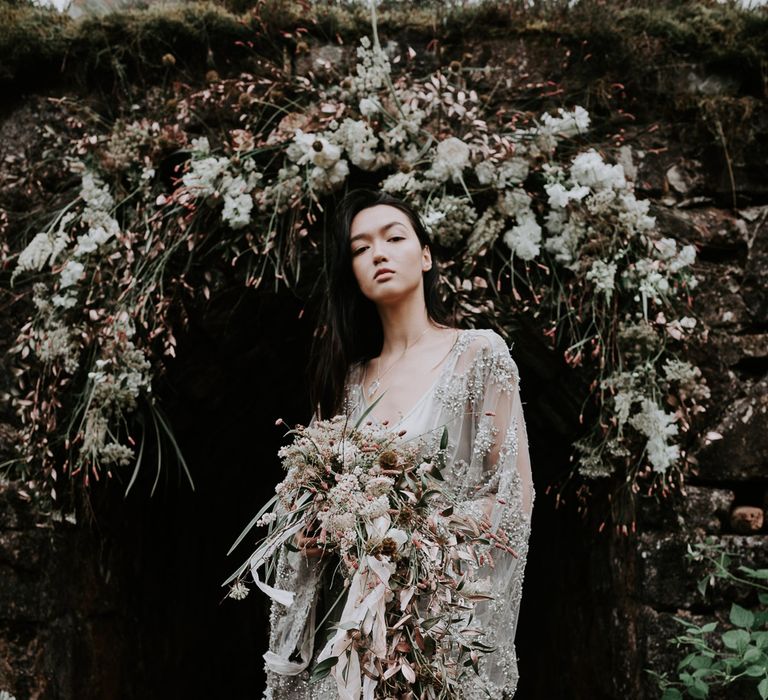 Embellished 'Astraea'  Ritual by Brooke Tyson Bridal Gown | Celestial Vale Scottish Highlands Inspiraiton | Heavenly Blooms | Bonnie Jenkins Photography