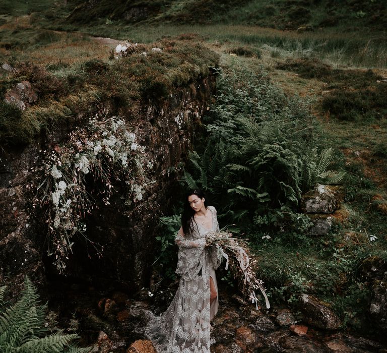 Embellished 'Astraea'  Ritual by Brooke Tyson Bridal Gown | Celestial Vale Scottish Highlands Inspiraiton | Heavenly Blooms | Bonnie Jenkins Photography