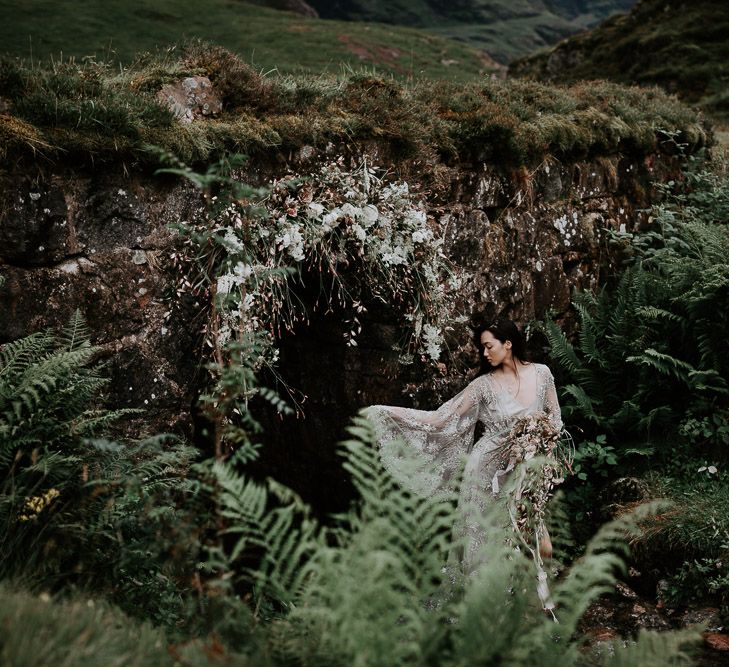 Embellished 'Astraea'  Ritual by Brooke Tyson Bridal Gown | Celestial Vale Scottish Highlands Inspiraiton | Heavenly Blooms | Bonnie Jenkins Photography