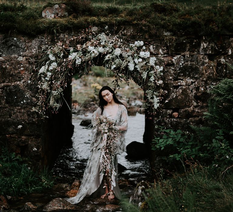 Embellished 'Astraea'  Ritual by Brooke Tyson Bridal Gown | Celestial Vale Scottish Highlands Inspiraiton | Heavenly Blooms | Bonnie Jenkins Photography