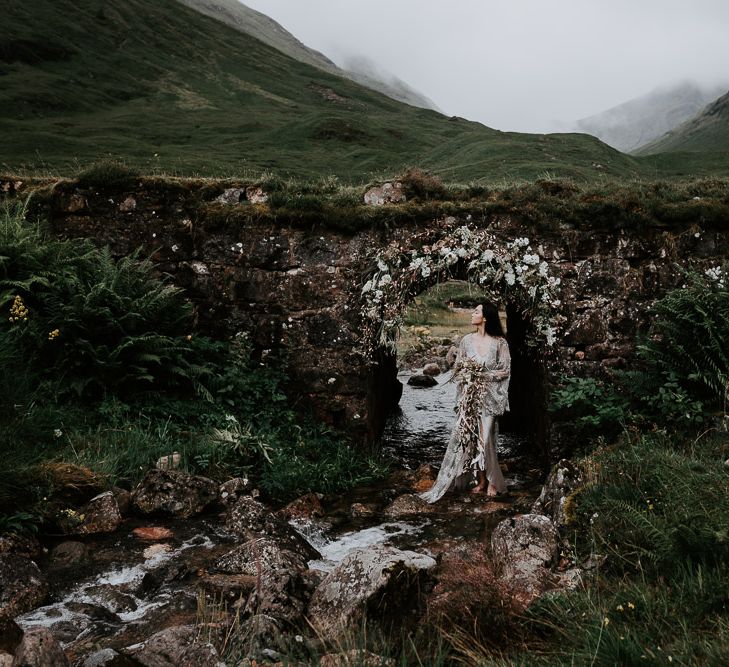 Embellished 'Astraea'  Ritual by Brooke Tyson Bridal Gown | Celestial Vale Scottish Highlands Inspiraiton | Heavenly Blooms | Bonnie Jenkins Photography