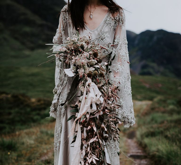 Embellished 'Astraea'  Ritual by Brooke Tyson Bridal Gown | Celestial Vale Scottish Highlands Inspiraiton | Heavenly Blooms | Bonnie Jenkins Photography