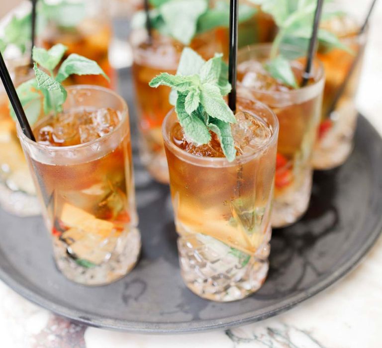 Wedding drinks for guests at whimsical wedding