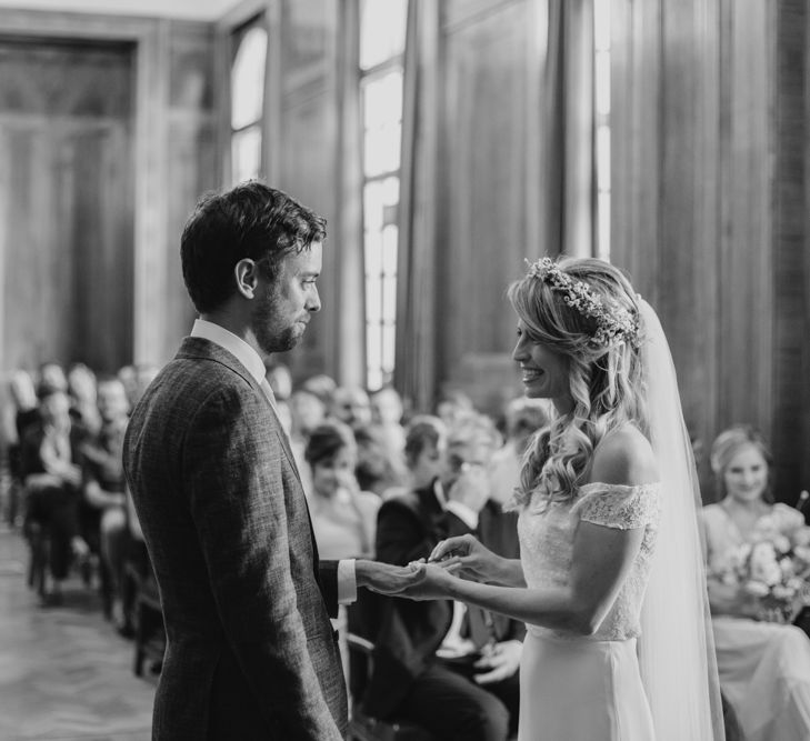 Bride and Grooms Exchanging Vows at Hackney Town Hall