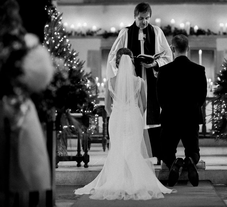 Church Wedding Ceremony with Bride in Essense of Australia Wedding Dress and Groom in Marks and Spencer Suit