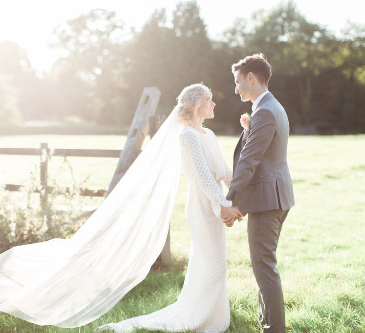 Fine Art Wedding Portraits // Needle &amp; Thread Bridesmaids Dresses For A Pink And Mint At Home Marquee With Fine Art Photography From Amy Fanton Photography