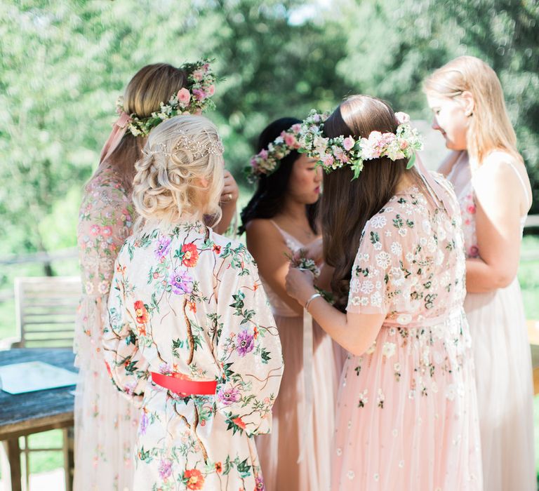 Needle &amp; Thread Bridesmaids Dresses For A Pink And Mint At Home Marquee With Fine Art Photography From Amy Fanton Photography