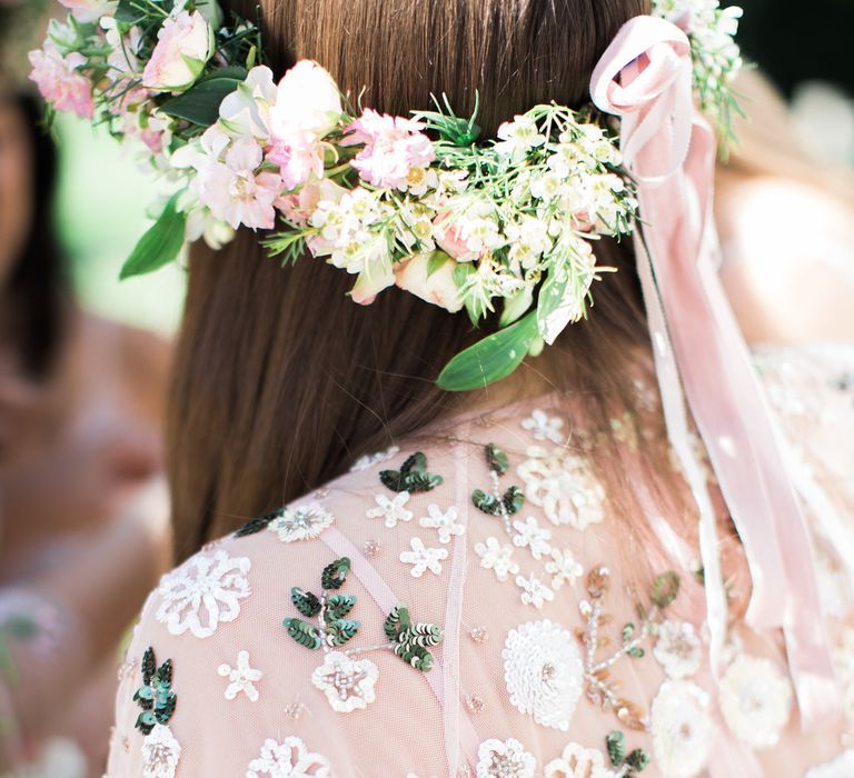 Needle &amp; Thread Bridesmaids Dresses For A Pink And Mint At Home Marquee With Fine Art Photography From Amy Fanton Photography