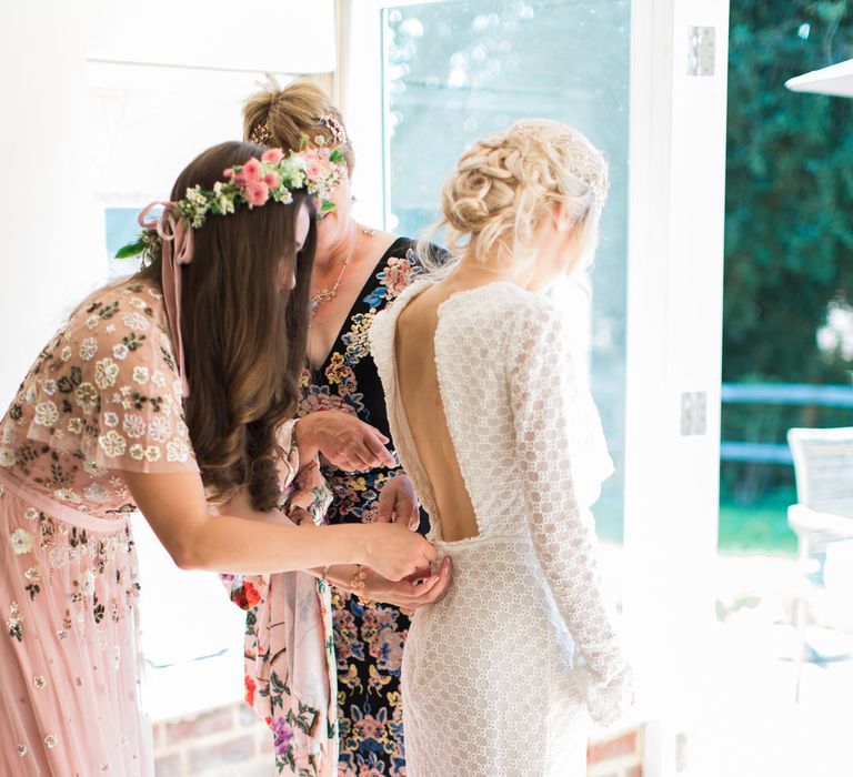 Needle &amp; Thread Bridesmaids Dresses For A Pink And Mint At Home Marquee With Fine Art Photography From Amy Fanton Photography