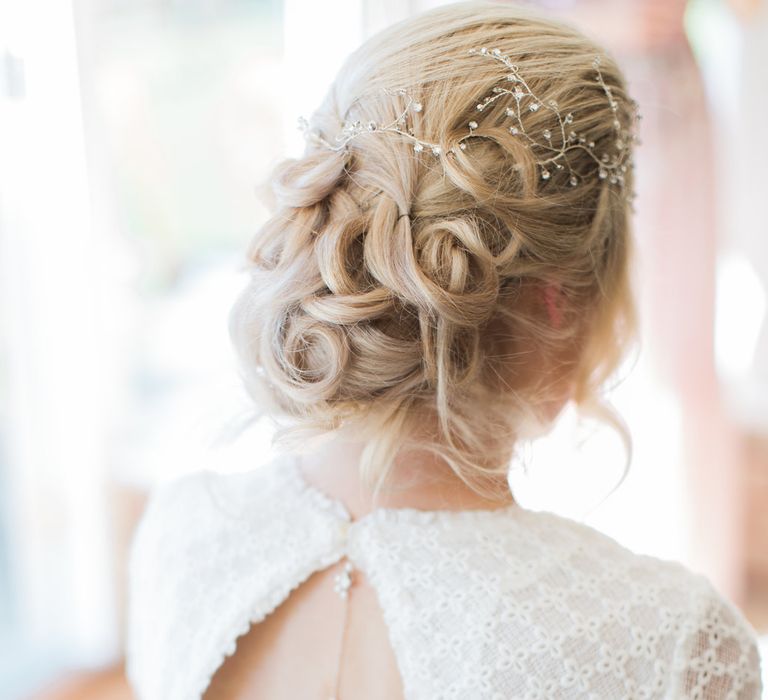 Intropia Wedding Dress For Bride // Needle &amp; Thread Bridesmaids Dresses For A Pink And Mint At Home Marquee With Fine Art Photography From Amy Fanton Photography