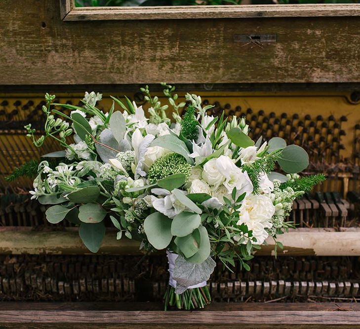 Green and White Wedding Bouquet