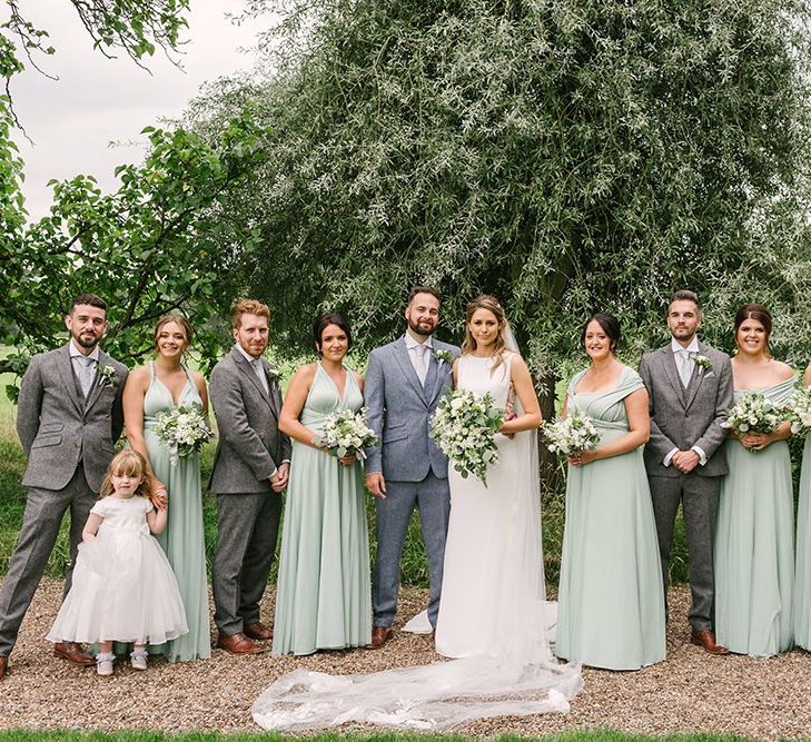 Light Grey and Green Bridal Party Fashion