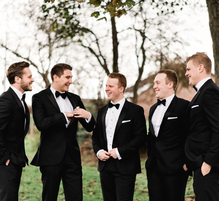 Groomsmen in Black Tie | Elegant Grey, Green, White &amp; Gold Black Tie, Marquee Wedding at Tullyveery House N. Ireland with Decor &amp; Styling by Mood Events | The Lou's Photography | Soul &amp; Rise Film