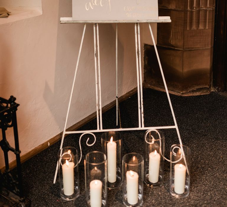 Grey &amp; Gold Calligraphy Wedding Sign | Grey, Green, White &amp; Gold Black Tie, Marquee Wedding at Tullyveery House N. Ireland with Decor &amp; Styling by Mood Events | The Lou's Photography | Soul &amp; Rise Film