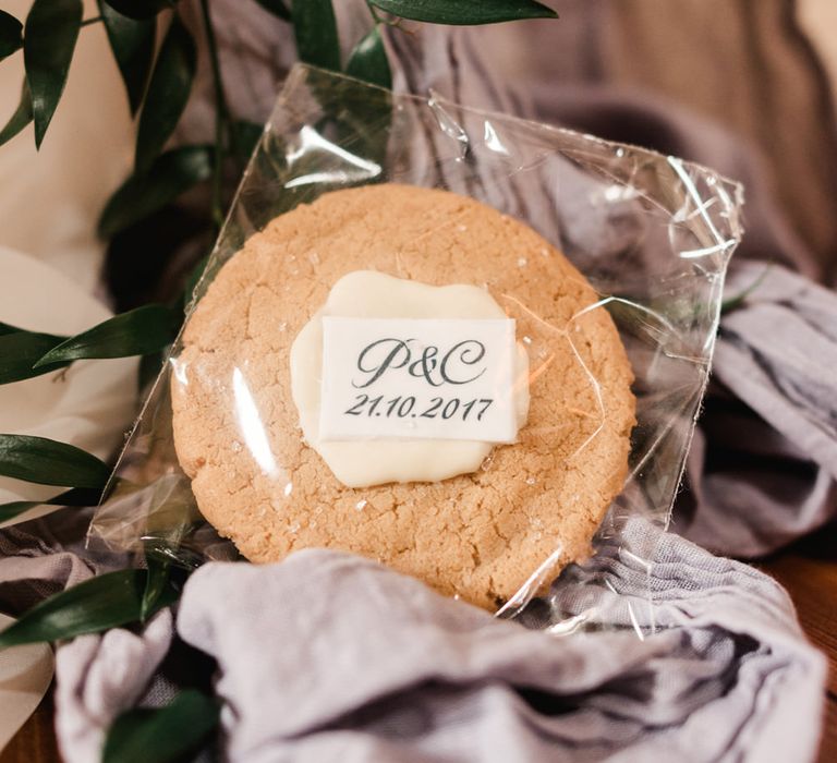 Cookie Wedding Favour | Elegant Grey, Green, White &amp; Gold Black Tie, Marquee Wedding at Tullyveery House N. Ireland with Decor &amp; Styling by Mood Events | The Lou's Photography | Soul &amp; Rise Film