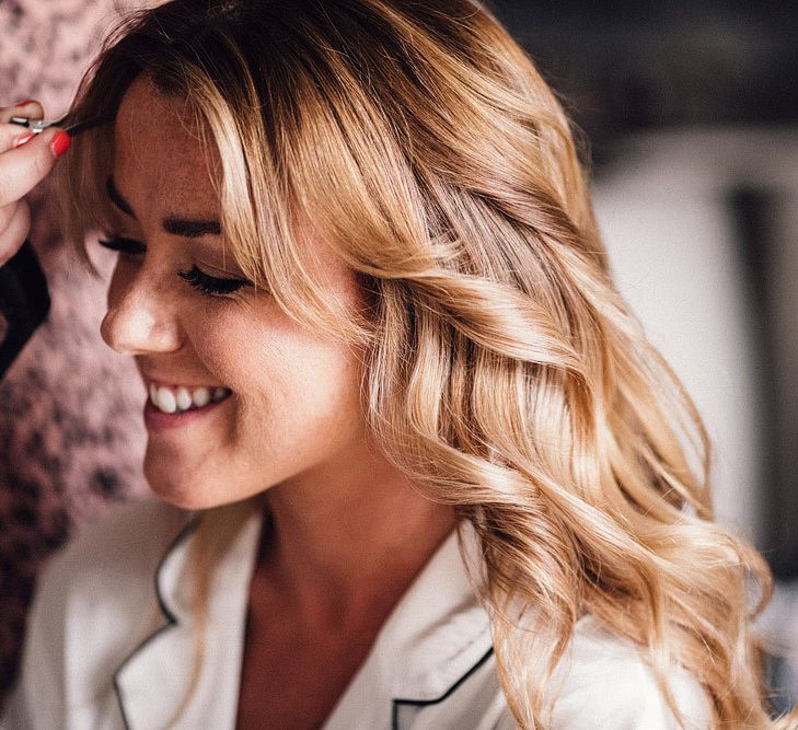 Bridal preparations at Nancarrow Farm wedding