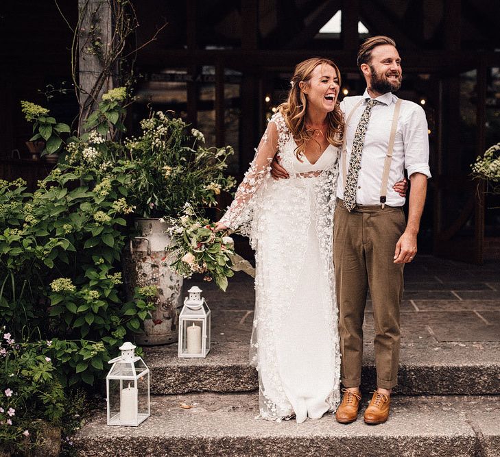 Bride and groom at Nancarrow farm wedding